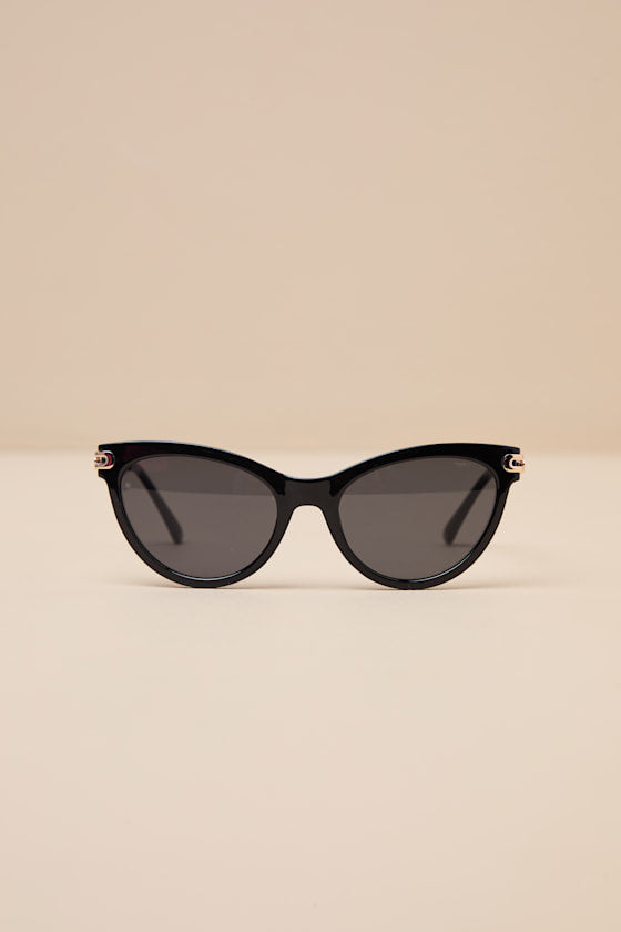 Danira Black and Gold Cat Eye Sunglasses