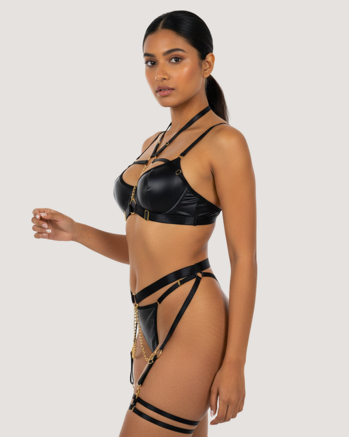 Blackout Gold-Link Lingerie Set