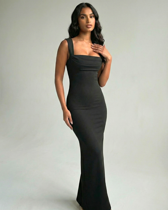 Contour Muse Square-Neck Maxi Dress