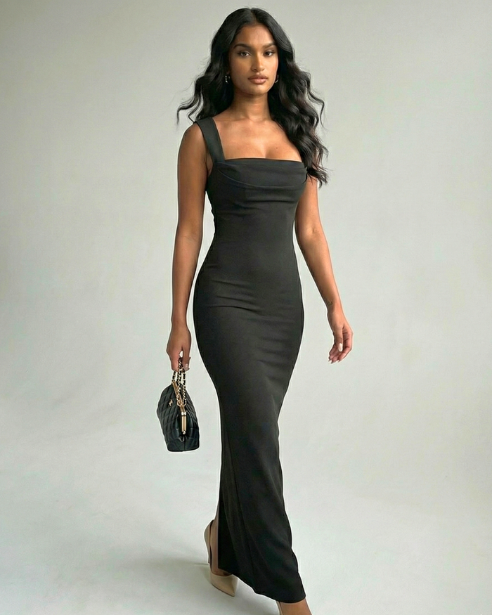 Contour Muse Square-Neck Maxi Dress