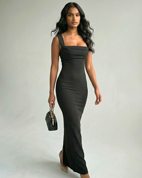 Contour Muse Square-Neck Maxi Dress