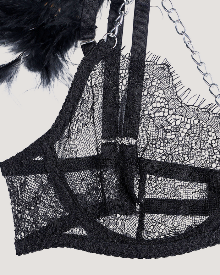 Dreamweaver Hollow Out Lace 4 Piece Bra Set