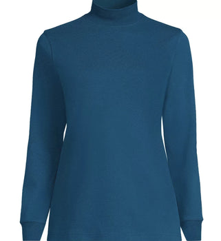 Lands End Women's Cotton Long Sleeve Mock Turtleneck