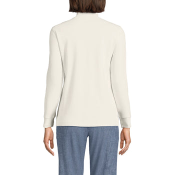 Lands End Women's Cotton Long Sleeve Mock Turtleneck